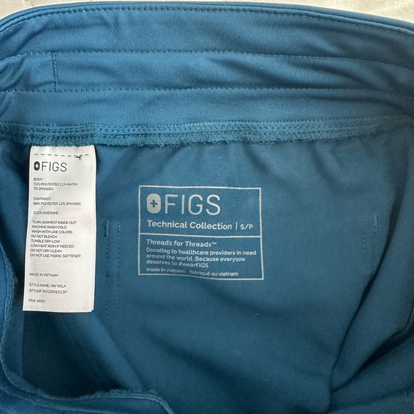 Figs Women’s Deep Reef Yola High Waisted - Petite Skinny Scrub Pants - Small - Picture 3 of 11